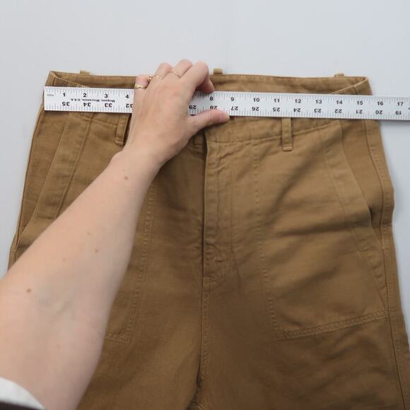 Nili Lotan Luna Linen Blend Pants Size 6 Tan Brown Drop Crotch Baggy Trousers - Picture 13 of 14